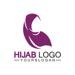 Hijab logo design vector template