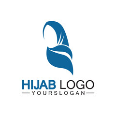 Hijab logo design vector template