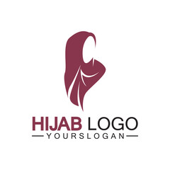 Hijab logo design vector template