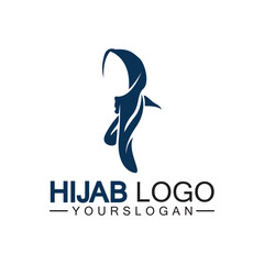 Hijab logo design vector template