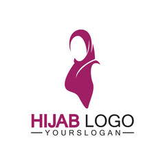 Naklejka na ściany i meble Hijab logo design vector template