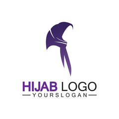 Hijab logo design vector template