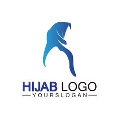 Hijab logo design vector template