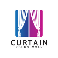  Curtain logo vector illustration design template