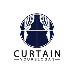  Curtain logo vector illustration design template