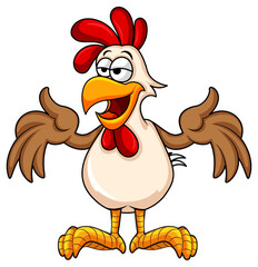 A rooster cartoon character isolated