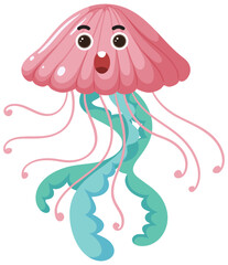 Jellyfish in cartoon style