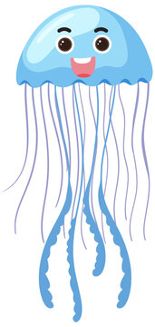 Jellyfish in cartoon style