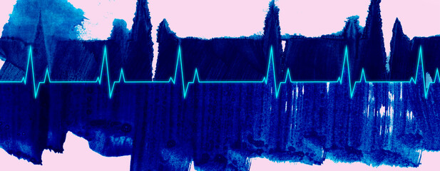 Cardiovascular Heartbeat Pulse Signal with  Indian Ink Textures
