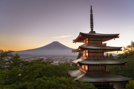 Chureito Pagoda at sunset
