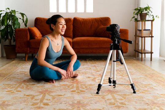 Yoga Content Creator Recording Online Class.