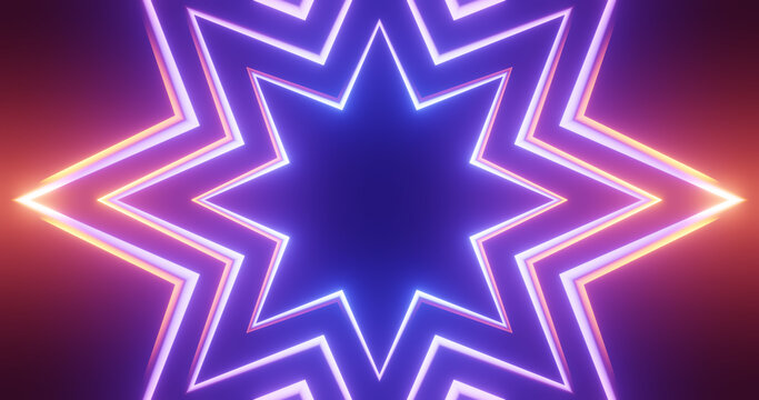 Render with stars in purple and orange light