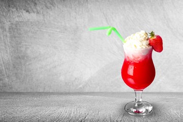 Slushie. Sweet Shaved ice fruit drink. Refreshing summer iced drink.