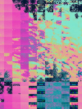 Glitchy, surreal, psychedelic background
