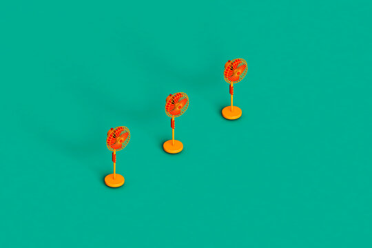 three yellow ventilator
