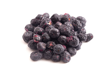 Freeze Dried Blueberries Isolated on White Background