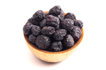 Freeze Dried Blueberries Isolated on White Background