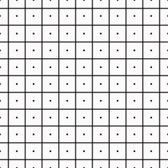 Black dot and grid on white background.