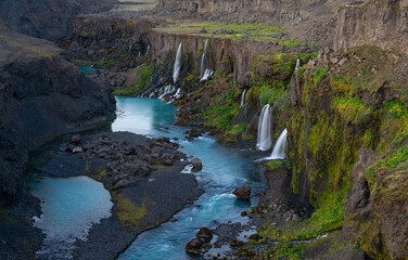 Blue River In Highlands Of Iceland