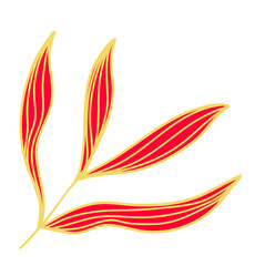 Gold Leaves Line Art