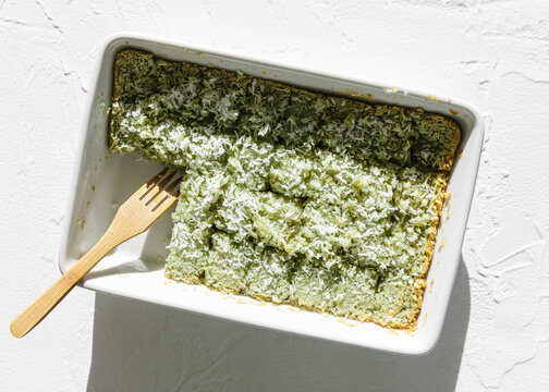 Matcha mochi with coconut topping