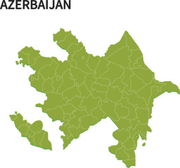 アゼルバイジャン/AZERBAIJANの地域区分イラスト	