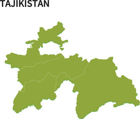 タジキスタン/TAJIKISTANの地域区分イラスト	