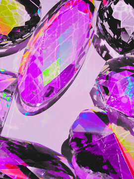 magenta prismatic glass gems background