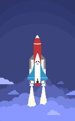 space rocket launch vector illustration