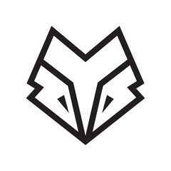 Fox logo design. Fox head icon vector illustration