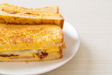 French toast ham bacon cheese sandwich