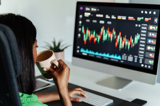 Woman working on computer in office