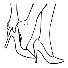Fototapeta premium Cartoon women wearing high heels