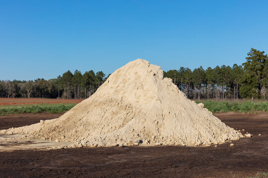 Stock photo of pile of sawdust in rural Georgia