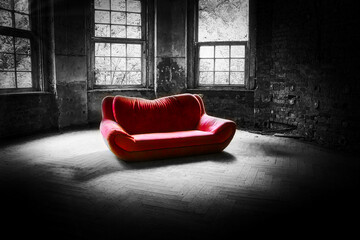 Rot - Couch - Sofa - Old Red Sofa - Beatiful Decay - Verlassener Ort - Urbex / Urbexing - Lost...