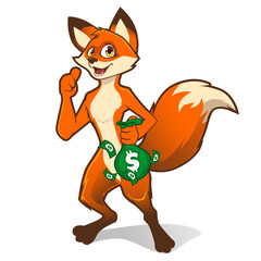 Obraz premium fox mascot cartoon in vector
