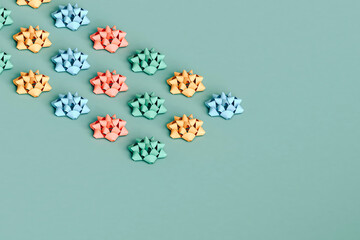 rows of christmas ribbons