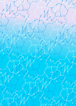 Star Map pattern in gradient of blues