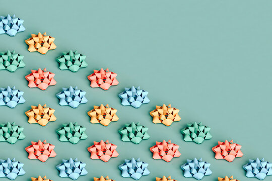 many colorful christmas ribbons