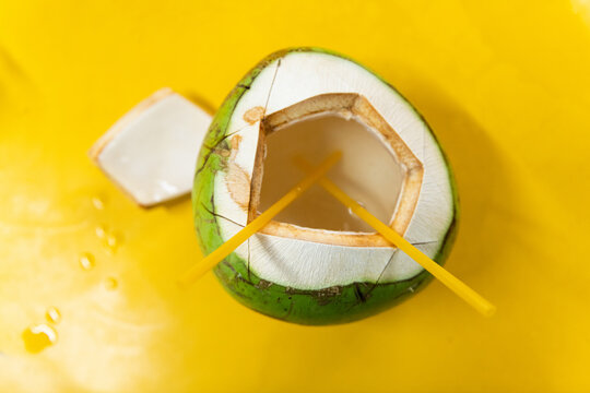 Coconut Water Drink From Above
