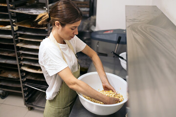 Pastry chef making homemade cookies