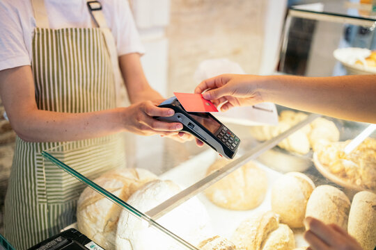 Customer paying with card