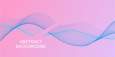abstract gradient background with a colored dynamic waves, line and particles. Illustration suitable for design

