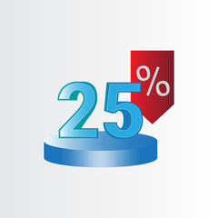 vector of discount percent sign on stage.