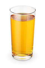 Glass of apple juice isolated on white.