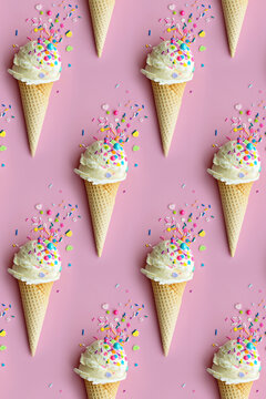 Ice cream cone repeating pattern