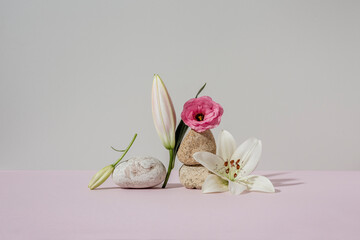 Lily flower and lisianthus