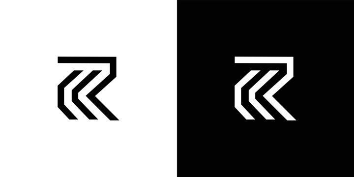 Modern and strong letter CR initials logo design