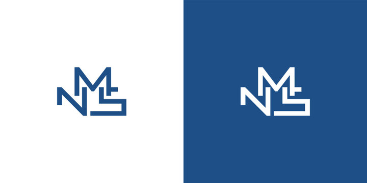 Modern and strong letter NMS initials logo design 2