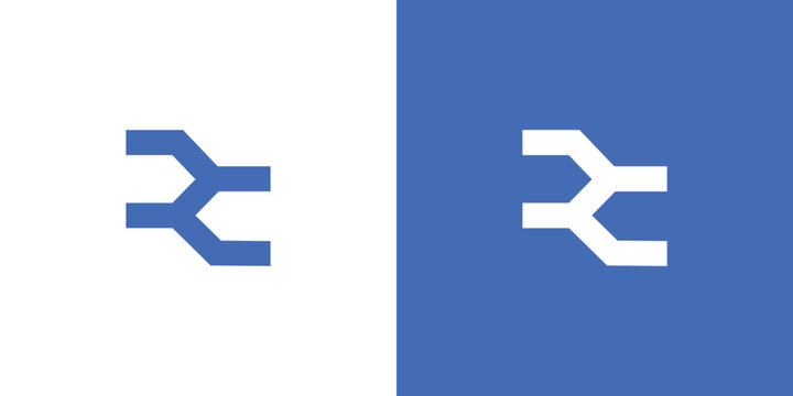 Modern and strong letter RC initials logo design